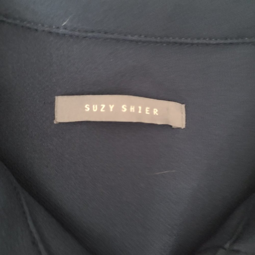 SUZY SHIER (NEW) Navy Blue Cargo Dress w/Brass Buttons - Picture 8 of 9